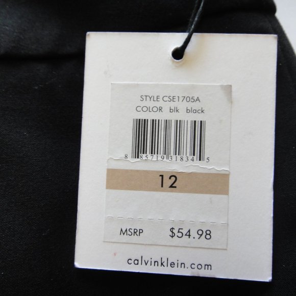 Black Straight Skirt Lined Pocket Light Stretch - Picture 5 of 9